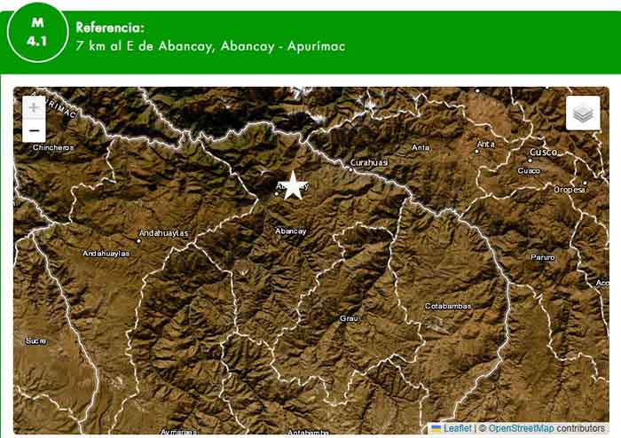 Sismo de magnitud 4.1 hizo salir a la calle a pobladores de Abancay 